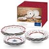 Villeroy & Boch - Toy's Delight Dinner Set 12 Pezzi Rosso,Bianco, Adatto per Microonde, Piatto Ceramica Natale, Piatto Fondo, Decorazione Natalizie, Set di Stoviglie, Servizio, Porcellana Premium