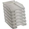 Exacompta - Cod.113227D - Confezione da 6 Vaschette portacorrispondenza Combo Midi per formato A4+ - Impilabili - Capacità 500 fogli 80 gr - Dim. : 34,7 x 25,5 x 6,5 cm - Grigio trasparente glossy