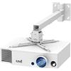 IUMÉ Supporto da parete per proiettore con montaggio universale LCD/DLP per Epson, Optoma, Benq, ViewSonic proiettori, supporto per videoproiettori, capacità di carico 20 kg, bianco