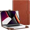Fintie Custodia per MacBook Pro 16 pollici A3403 A3186 A2991 A2780 A2485 A2141 (2019 2020 2021 2022 2023 2024 Release), custodia protettiva a libro in pelle PU di alta qualità, marrone