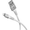 goobay Cavo flessibile in tessuto da Lightning a USB-A, 60 W, 0,5 m, 480 Mbits, cavo di ricarica USB A/Supersoft/cavo di ricarica rapida Apple Lightning/cavo in tessuto/bianco / 74510