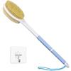 HORJOR Spazzola Schiena Doccia, con Manico Lungo, per Corpo, 44cm Spazzola da Bagno per Spazzolare a Secco o Bagnato, Esfoliazione per Lavare la Schiena per Uomini Donne