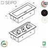 SEIPO Multipresa Atom 2 prese Schuko 13 A -2 USB 5V DC con apertura automatica SEIPO UE.0011