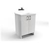 Mama Store ATENA LAV IN KIT DA MONTARE Mobile Lavatoio-Lavapanni Bianco Opaco Bianco Artico in Metacrilato con ASSE in Legno L. 60 cm x P. 50 cm x H. 86 cm