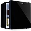 KLARSTEIN Luminance Frost - Frigo e Freezer Combinati, Frigorifero, Congelatore, 3 Ripiani, Vano per Verdure, Frontale con Vetro Doppio, 45L, Nero