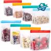 Joyoldelf Sacchetti Freezer Riutilizzabili - 8 Pezzi Sacchetti Alimenti In Peva con Chiusura, Buste Trasparenti Sacchetti Congelatore In Silicone Senza BPA per Panini Pranzo Verdure Latte Snack Carne