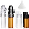 KWJEIULSOQ Confezione da 4 dosatori in polvere per spezie, piccola bottiglia con mini imbuto e cucchiaio, set da sniffer, bottiglia portatile integrata per viaggi all'aperto