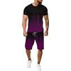 ZHUYOU Completo sportivo da uomo 2 pezzi casual vestibilità rilassata maglietta a maniche corte pantaloncini set leggero plus size tute estive, Viola, 4XL