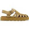 Clarks per donna. 26181025 Sandali in pelle marrone con fibbia Meadow [3228557], Basso, Camoscio, Casual