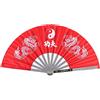 Tiiyee Ventaglio Kung Fu, Rosso Pieghevole Grande Arti Marziali Per Tai Chi Cinese Borsetta Piccolo Portatile Artigianale Tessuto Ventagli Fan Folding Handheld Con Scritte In Legno Nylon Decorazioni