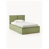 Westwing Collection Letto singolo in velluto a coste con spazio contenitore aggiuntivo Dream