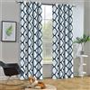 Melodieux - Tenda Oscurante in Stile Marocchino, con Occhielli 52x84 inch Bianco/Blu Navy