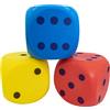 Idena 40227 - Cubo morbido in blu, giallo e rosso (selezione non possibile), grande cubo di schiuma di circa 15 cm per un gioco vario e divertente