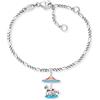 Herzengel Bracciale da bambina in argento sterling con ciondolo smaltato, chiusura a moschettone, lunghezza regolabile, senza nichel, Eine Grösse, Argento sterling, Nessuna pietra preziosa