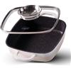 Stoneline Padella quadrata 20cm antiaderente con copercho 2 colori