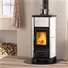 Sony Pictures La Nordica Stufa a legna Emiliana 6.5 kW Bianco Infinity Maiolica Focolare in Ghisa