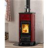 Sony Pictures La Nordica Stufa a legna Emiliana 45.3cm Bordeaux Maiolica Focolare Ghisa Aria Regolabile