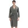 Jamron Uomo Donna Coppie Waffle Accappatoi Traspirante Spa Hotel Kimono Vestaglia Abbigliamento da Casa SN070135 Grigio L