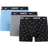Nike Trunk Boxer Corti, Swoosh Print/Grey/Uni. Blue, S Uomo