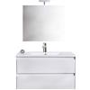 Mobile bagno sospeso 90 cm con lavabo e specchio bianco portuna - Federica 93827