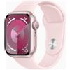 Apple Watch Series 9 Alluminio 41 mm (2023) | GPS | rosa | Cinturino Sport rosa confetto S/M