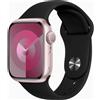 Apple Watch Series 9 Alluminio 41 mm (2023) | GPS | rosa | Cinturino Sport nero M/L