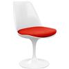 Knoll Saarinen Sedia Tulip girevole bianca con cuscino