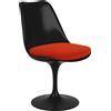 Knoll Saarinen Sedia Tulip girevole nera con cuscino