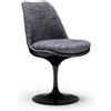 Knoll Saarinen Sedia Tulip fissa nera rivestita
