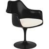 Knoll Saarinen Poltroncina Tulip girevole nera con cuscino