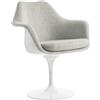 Knoll Saarinen Poltroncina Tulip girevole bianca rivestita