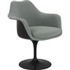 Knoll Saarinen Poltroncina Tulip fissa nera rivestita