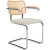 Knoll Breuer Cesca Sedia con braccioli faggio naturale e seduta rivestita