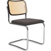 Knoll Breuer Cesca Sedia senza braccioli faggio nero e seduta rivestita