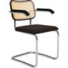 Knoll Breuer Cesca Sedia con braccioli faggio nero e seduta rivestita