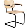 Knoll Breuer Cesca Sedia con braccioli verniciata ultra opaco faggio naturale