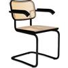 Knoll Breuer Cesca Sedia con braccioli verniciata ultra opaco faggio nero