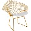 Knoll Bertoia Diamond Poltroncina Oro 18 K con cuscino