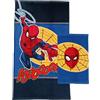 hermet Spiderman Marvel, Asciugamani Bagno in Spugna, Set 2 Asciugamani Bagno, Asciugamano Viso, Asciugamano Bidet, Blu, 100% Cotone, Set 2 pezzi, Prodotto Ufficiale