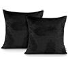 AmeliaHome 2 federe per cuscino 45 x 45 cm, con chiusura lampo, effetto velluto, motivo piuma di pavone, colore nero