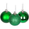 SHATCHI 50 mm/9 palline di Natale infrangibili verde scuro, decorazioni per albero di Natale, palline ornamentali da appendere, decorazioni natalizie, lucide, opache, glitterate