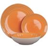 Ma Maison Servizio piatti da Tavola Set 18 Pezzi per 6 Persone - Piatto in Ceramica, 6 Piatti Piani, 6 Piatti da Dessert Frutta, 6 Piatti Fondi, da Tavola - Stoviglie Colorate in Arancione