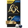L'Or - Capsule Caffè Espresso Decaffeinato Ristretto - 100 Capsule in Alluminio - 10 pacchetti da 10 - Intensità 9 - Compatibili con Macchine Nespresso®* original