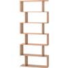 HOMCOM Libreria Scaffale Moderno Zig Zag in Legno Naturale per Soggiorno Casa o Ufficio Design Elegante e Funzionale per Stile Contemporaneo|Aosom