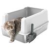PawHut Lettiera per Gatti Impermeabile con Pareti Rialzate, Vassoio e Paletta, in ABS, 71x50.8x35.5 cm, Bianco | Aosom Italy
