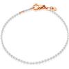 DODO Bracciale in argento laccato bianco con chiusura in oro rosa