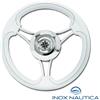 Savoretti Armando VOLANTE TIMONE Ø35 CM A 6 RAZZE CURVE INOX E POLIURETANO BARCA - BIANCO - T22K