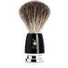 MÜHLE - Pennello da barba in pelo di tasso puro, manico in resina nera e inserti in metallo