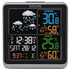 Explore Scientific WSH4008C Stazione Meteo Radio-Controllata, Barometro con Previsioni del Tempo con 6 icone, Temperatura/umidità int/ext, 1 Sensore incluso, Nero