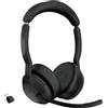 Jabra Cuffia Auricolare Wireless Bluetooth per Ufficio Nero con Cancellazione Rumore